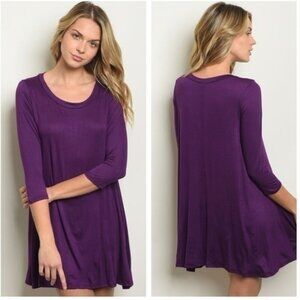 SMALL…Purple Jersey Tunic Dress